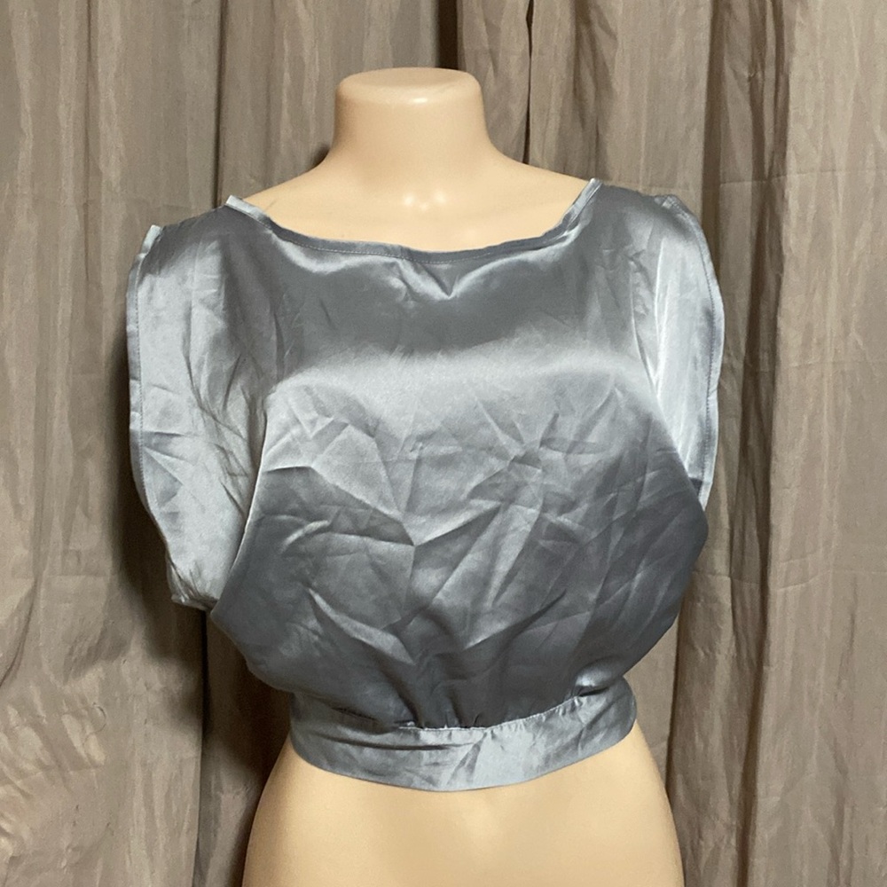Silver open back top